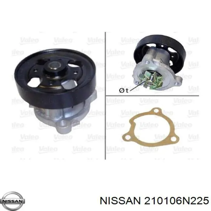 Купити 210106N225 Nissan/Infiniti Насос охолоджуючої рідини