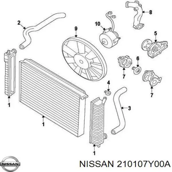 Помпа охолодження Nissan/Infiniti 210107Y00A ціна, від 38.80 USD