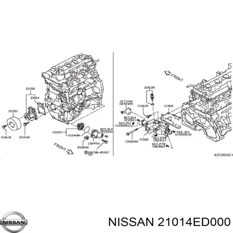 Прокладка водяної помпи Nissan/Infiniti 21014ED000 ціна, від 3.06 USD