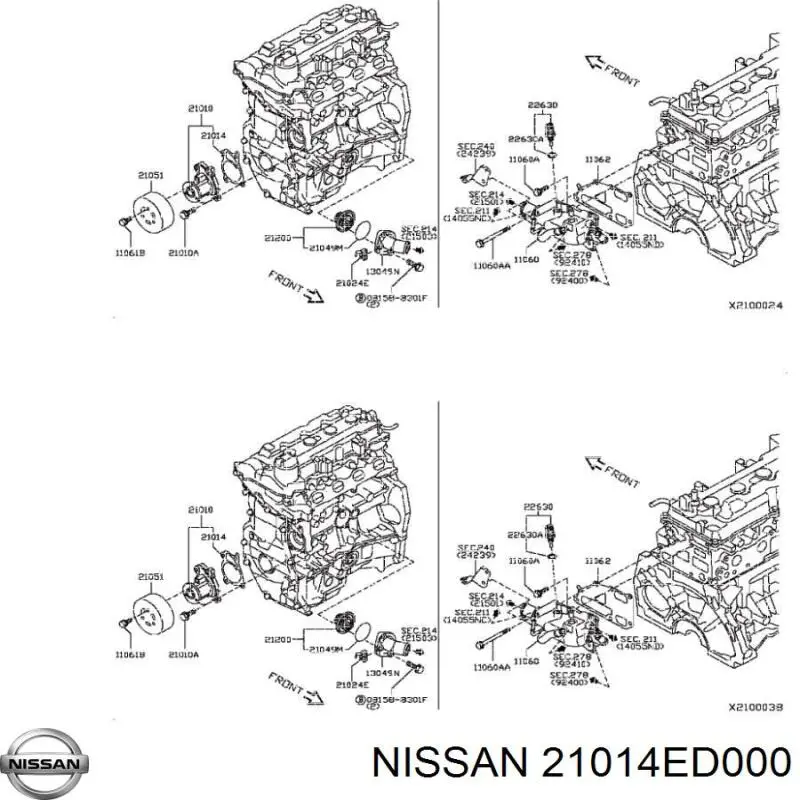 Купити 21014ED000 Nissan/Infiniti Прокладка водяної помпи