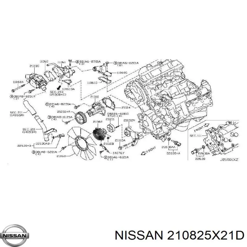 Купити 210825X21D Nissan/Infiniti Муфта вязкостная системи охолодження