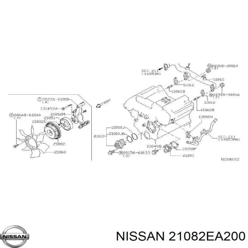 Вискомуфта, вязкостная муфта вентилятора охолодження Nissan Pathfinder (R51) (Нісан Патфайндер)