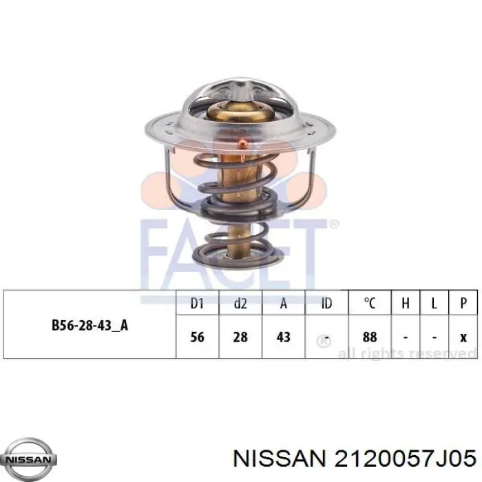 2120057J05 Nissan термостат