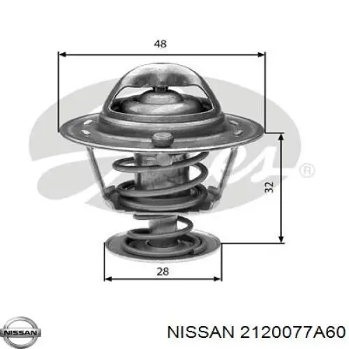 Автомобільний термостат Nissan/Infiniti 2120077A60 ціна, від 8.00 USD