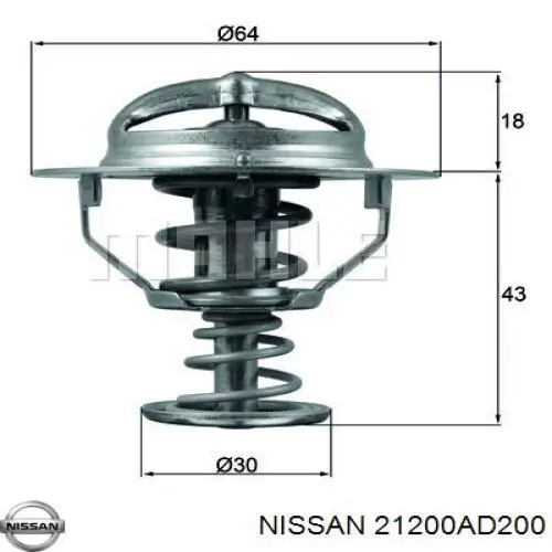 Купити 21200AD200 Nissan/Infiniti Термостат в корпусі