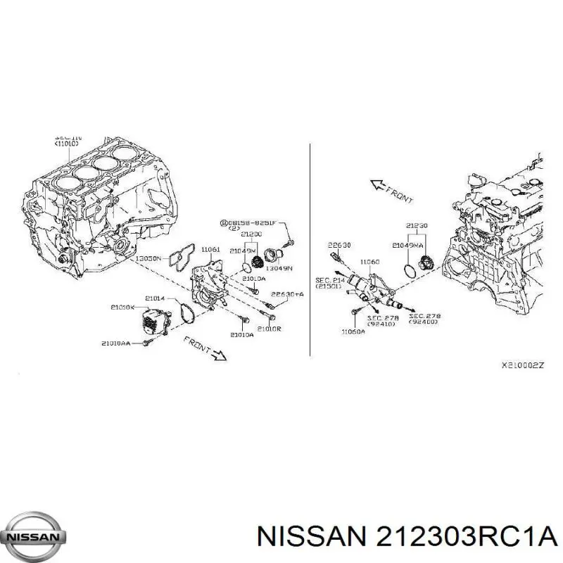 Термостат 212303RC1A Nissan/Infiniti