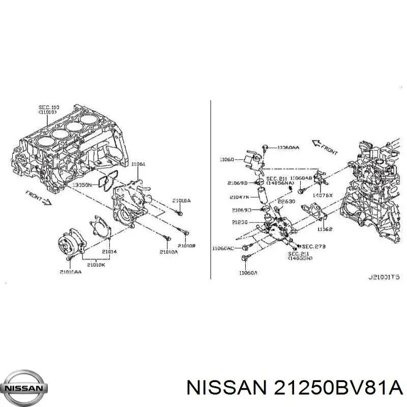 Автомобільний термостат Nissan/Infiniti 21250BV81A ціна, від 449.59 USD