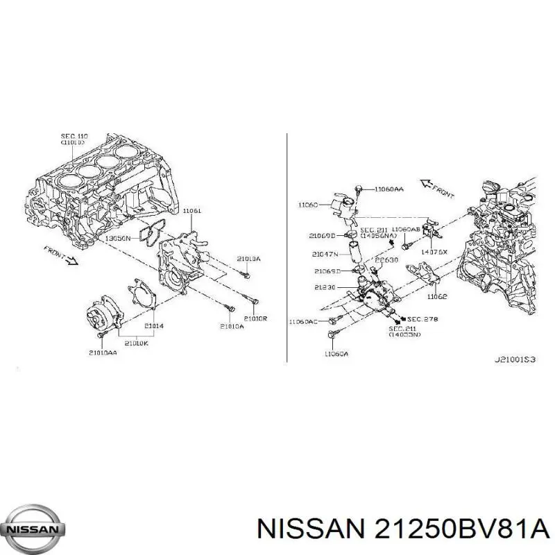  21250BV81A Nissan