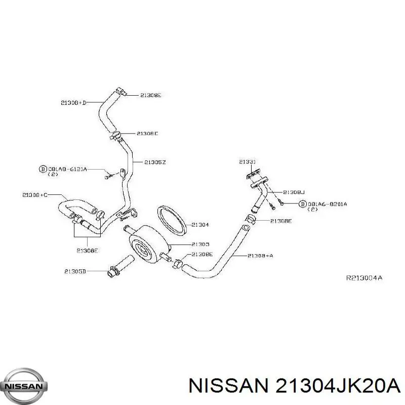 21304JK20A Nissan прокладка радіатора масляного