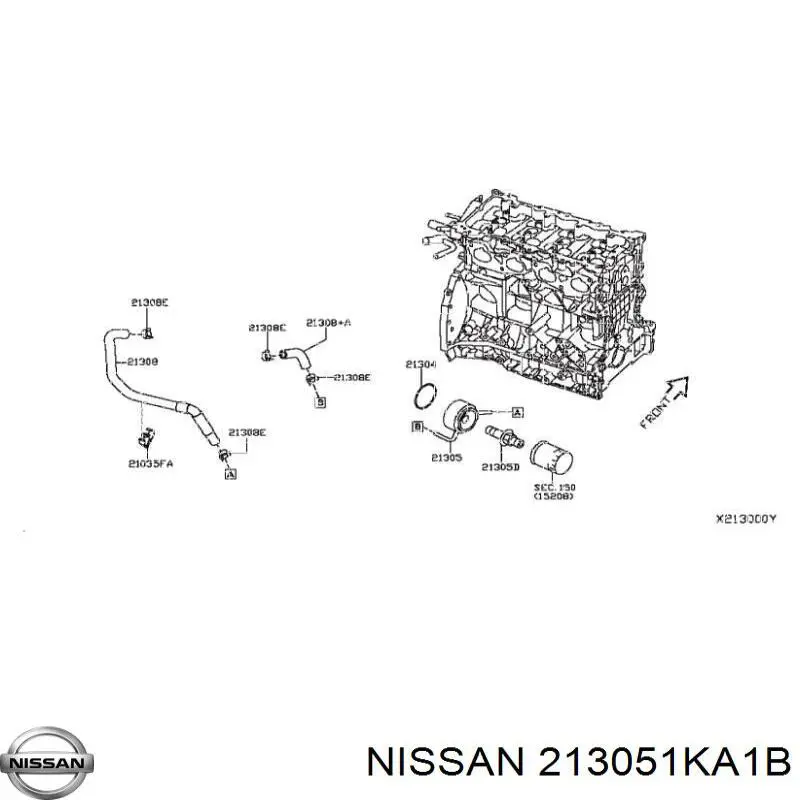 Радіатор масляний (холодильник), під фільтром Nissan/Infiniti 213051KA1B ціна, від 74.08 USD