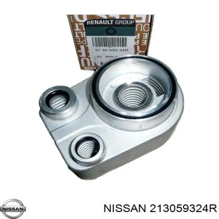 213059324R Nissan радіатор масляний (холодильник, під фільтром)