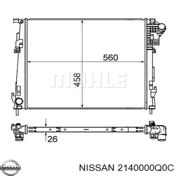 Радіатор основний Nissan/Infiniti 2140000Q0C ціна, від 75.78 USD