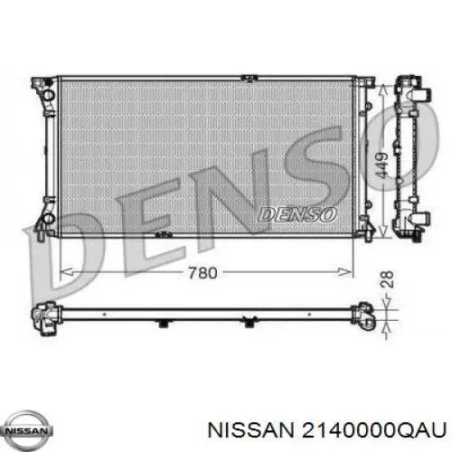 Радіатор охолодження двигуна 2140000QAU Nissan