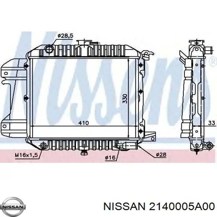 Радіатор охолодження двигуна на Nissan Prairie M10