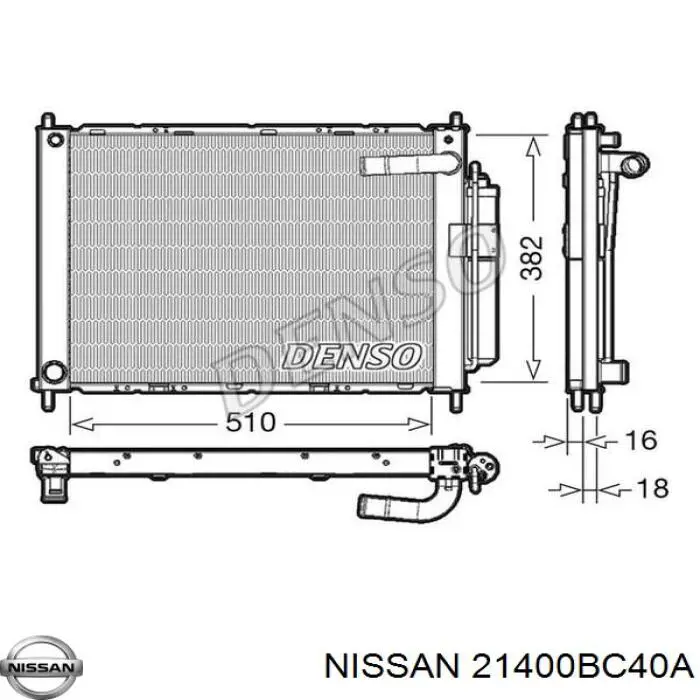 Купити DRM46101 Denso Радіатор двигуна