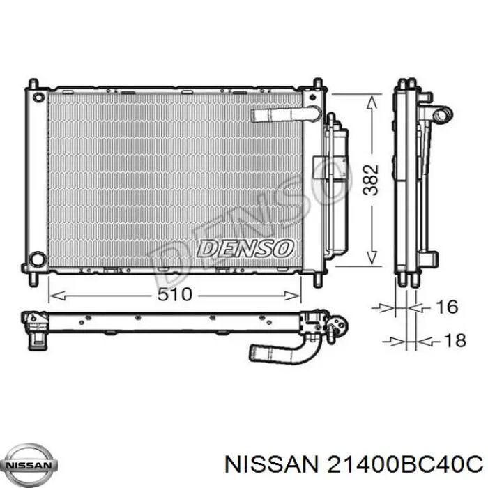 21400BC40C Nissan радіатор охолодження двигуна