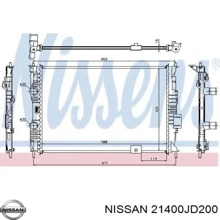 Купити 21400JD200 Nissan/Infiniti Радіатор двигуна