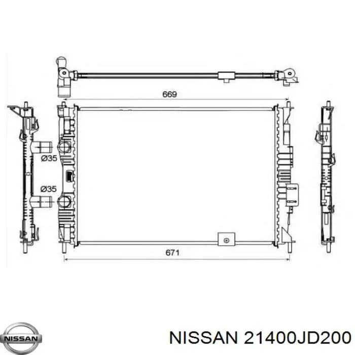 Радіатор основний Nissan/Infiniti 21400JD200 ціна, від 146.71 USD