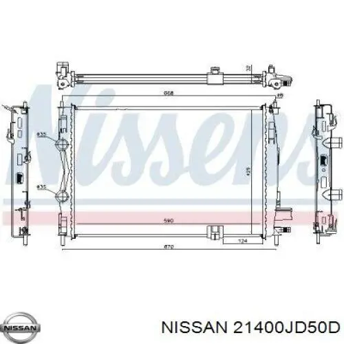 Радіатор основний Nissan/Infiniti 21400JD50D ціна, від 53.33 USD