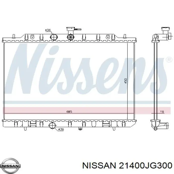Радіатор основний Nissan/Infiniti 21400JG45A ціна, від 85.03 USD