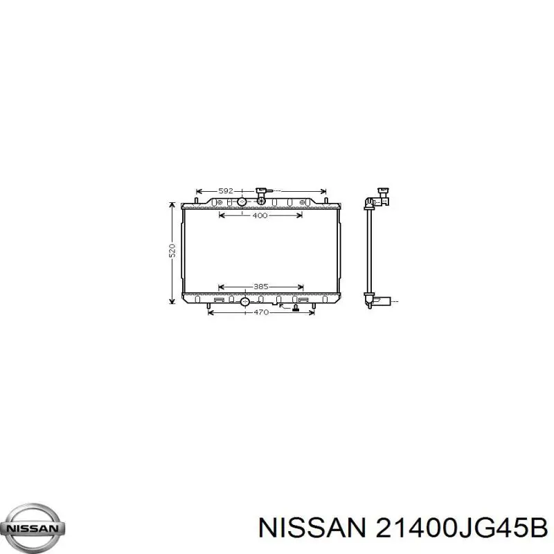 21400JG45B Nissan радіатор охолодження двигуна