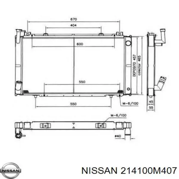 214100M403 Nissan радіатор охолодження двигуна