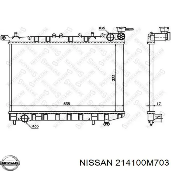 Купити 214100M703 Nissan/Infiniti Радіатор двигуна