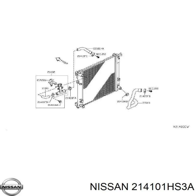 214101HS3A Nissan/Infiniti Радіатор охолодження двигуна