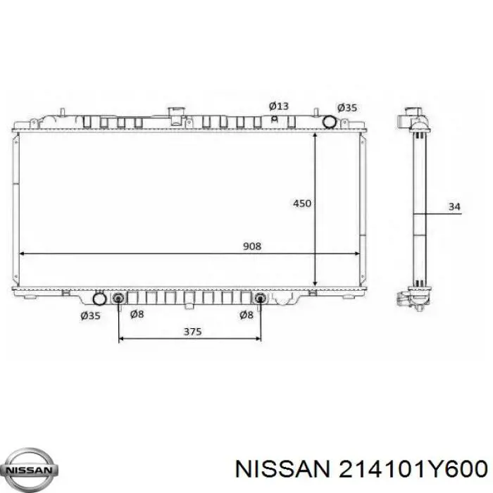 214101Y600 Nissan/Infiniti Радіатор охолодження двигуна