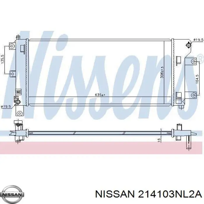  Радіатор охолодження двигуна Nissan Leaf 