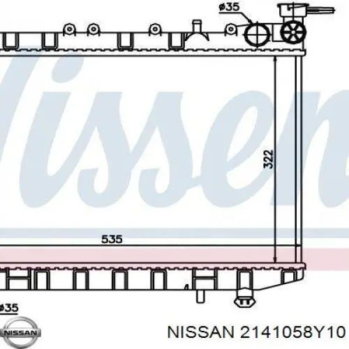 Радіатор 214100M203 Nissan/Infiniti
