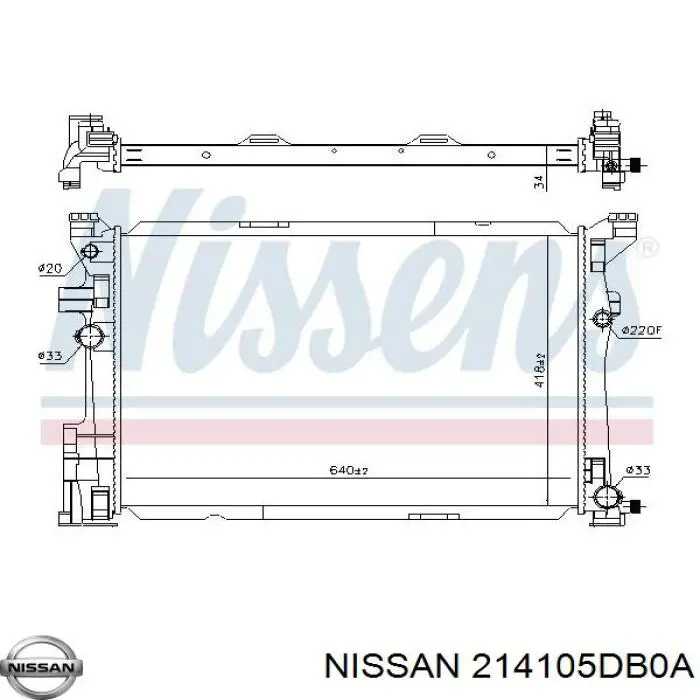 214105DB0A Nissan/Infiniti Радіатор охолодження двигуна