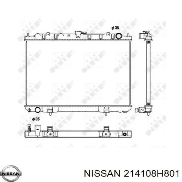 Радіатор охолодження двигуна 214108H801 Nissan