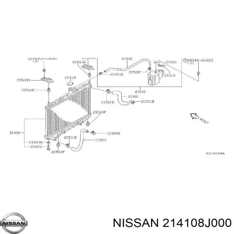 214108J000 Nissan/Infiniti Радіатор охолодження двигуна