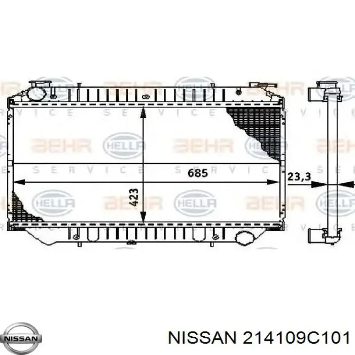 Купити 214109C101 Nissan/Infiniti Радіатор двигуна