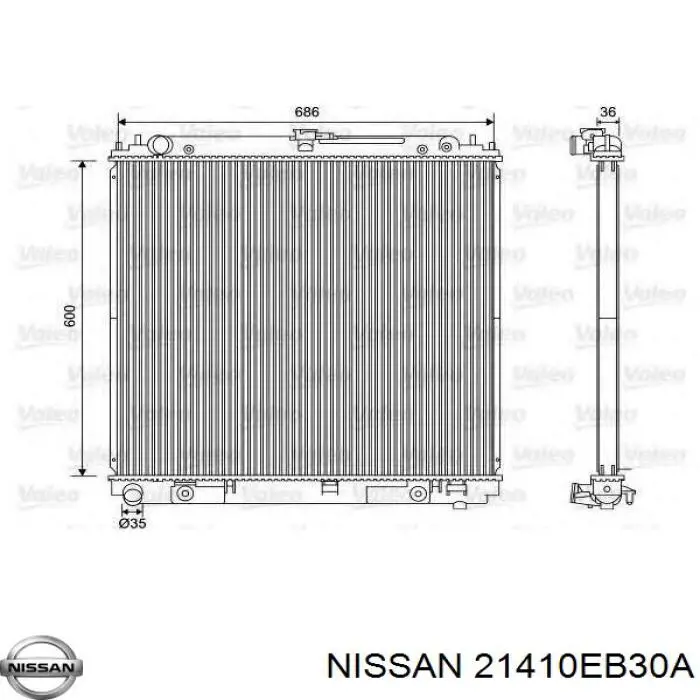 21410EB30A Nissan радіатор охолодження двигуна