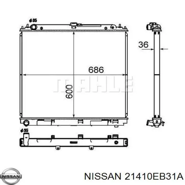 Радіатор основний Nissan/Infiniti 21410EB31A ціна, від 117.82 USD