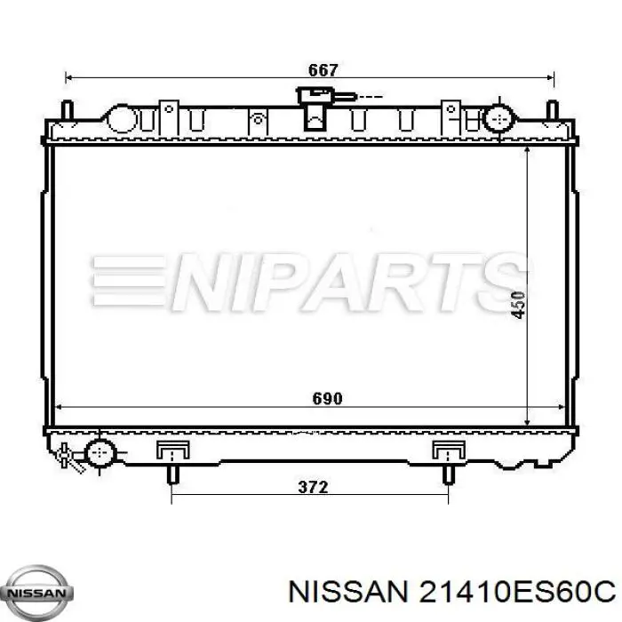 Купити 21410ES60C Nissan/Infiniti Радіатор двигуна