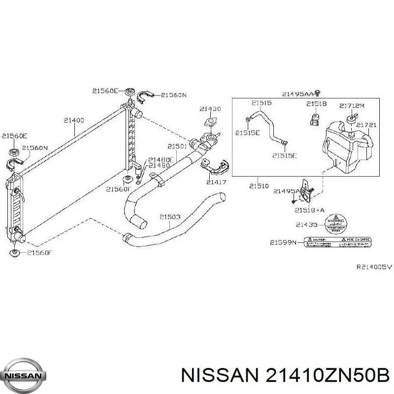 Радіатор основний Nissan/Infiniti 21410ZN50B ціна, від 88.66 USD
