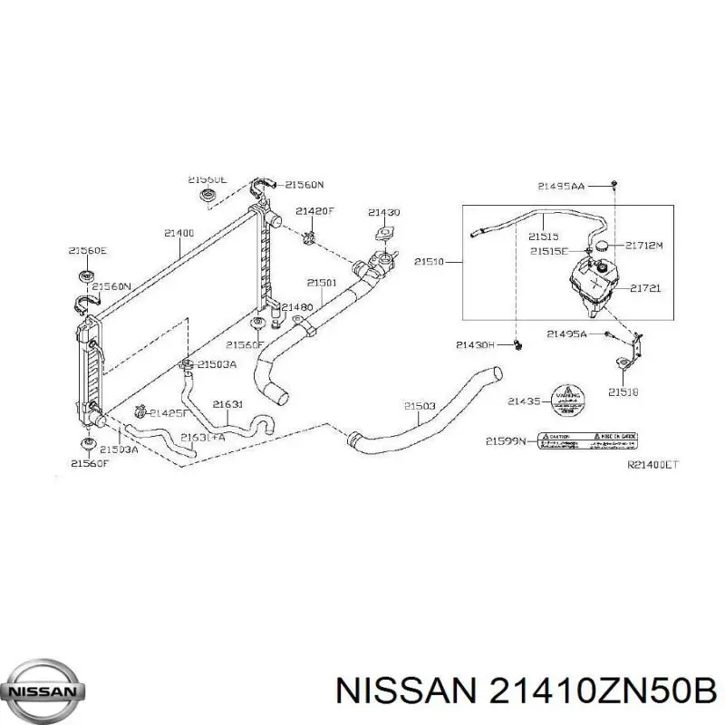 21410ZN50B Nissan/Infiniti Радіатор охолодження двигуна