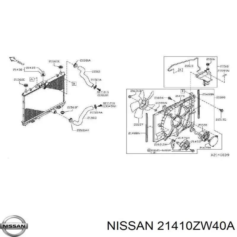 Купити 21410ZW40A Nissan/Infiniti Радіатор двигуна