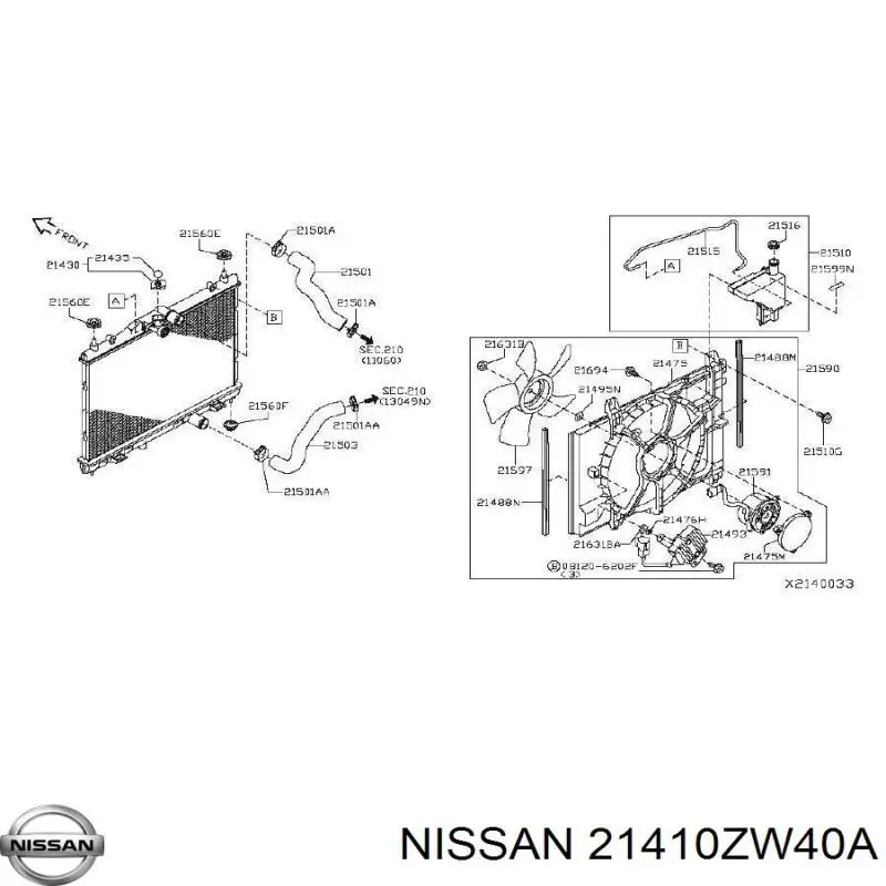 Радіатор основний Nissan/Infiniti 21410EL00B ціна, від 60.81 USD