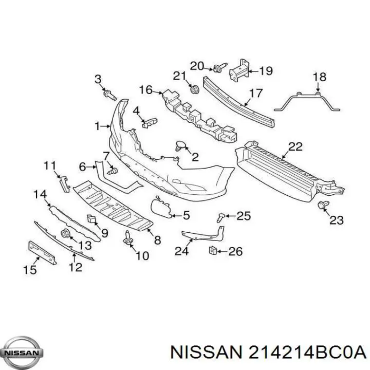 214214BC0A Nissan жалюзі радіатора охолодження