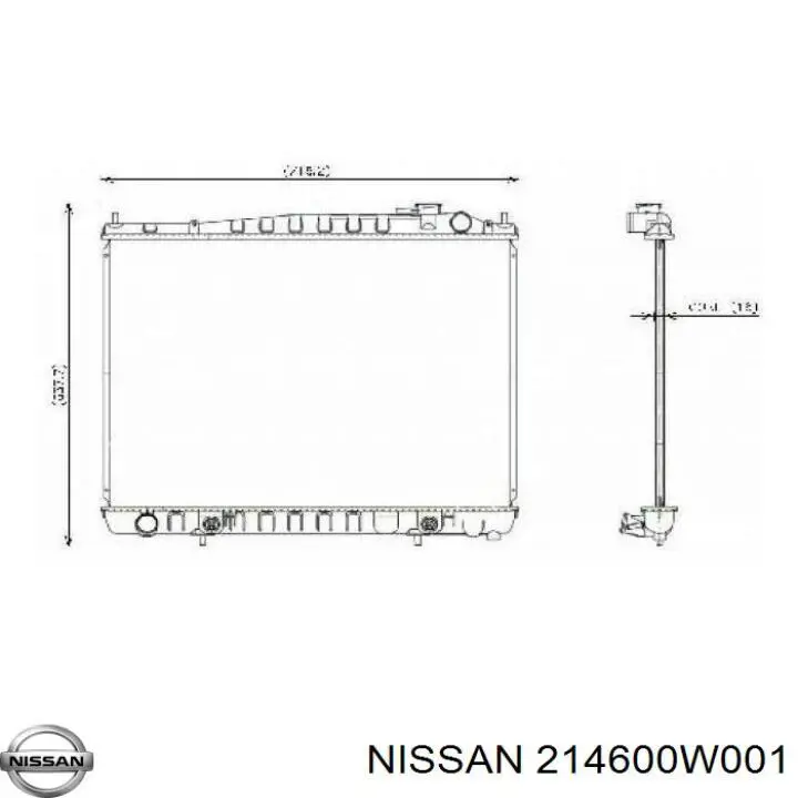 Радіатор 214600W001 Nissan/Infiniti