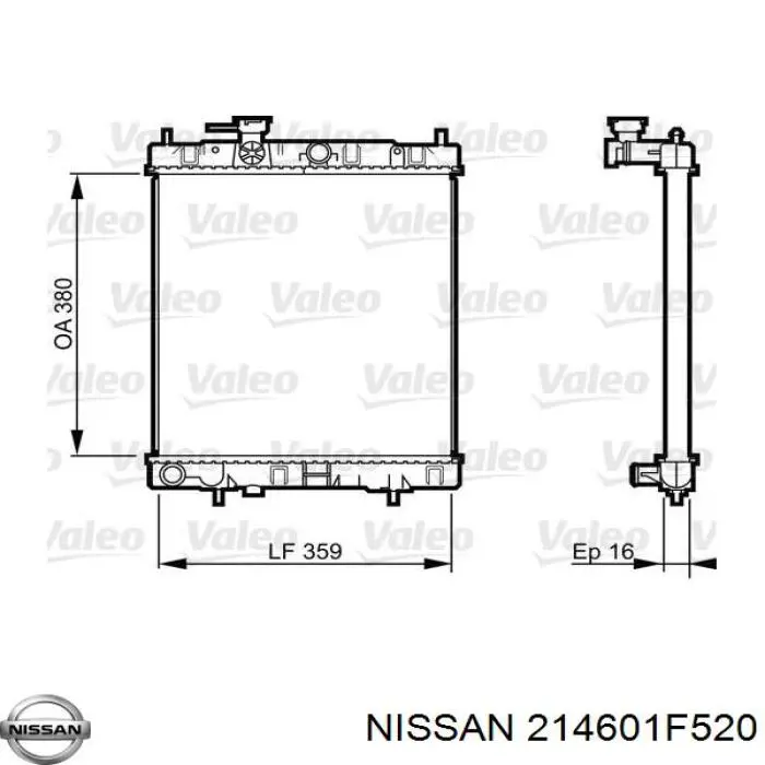 Радіатор основний Nissan/Infiniti 214601F520 ціна, від 61.17 USD