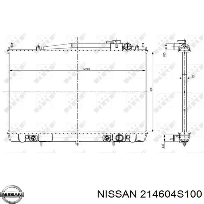 Радіатор основний Nissan/Infiniti 214604S100 ціна, від 166.72 USD