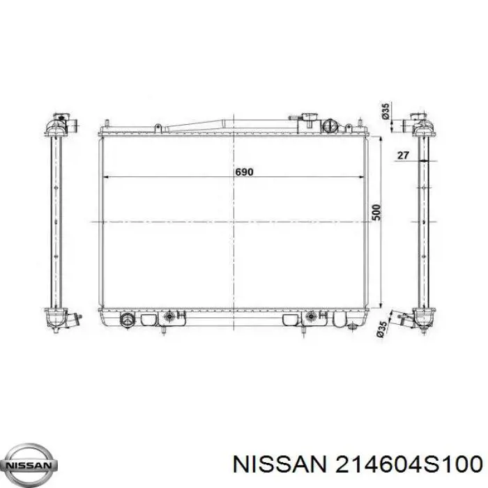 Купити 214604S100 Nissan/Infiniti Радіатор двигуна