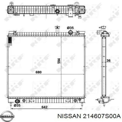 214607S00A Nissan/Infiniti Радіатор охолодження двигуна