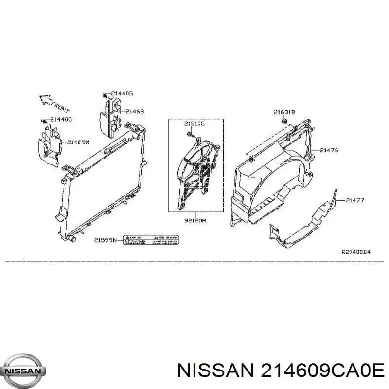 214609CA0E Nissan радіатор охолодження двигуна