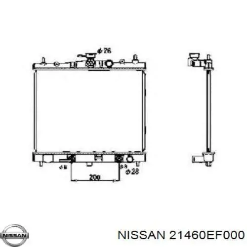 21460EF000 Nissan/Infiniti Радіатор охолодження двигуна